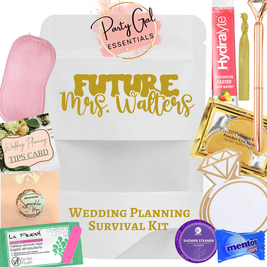 Retro Personalized Future Mrs. Wedding Planning Survival Kit