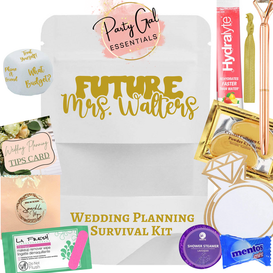 Retro Personalized Future Mrs. Wedding Planning Survival Kit