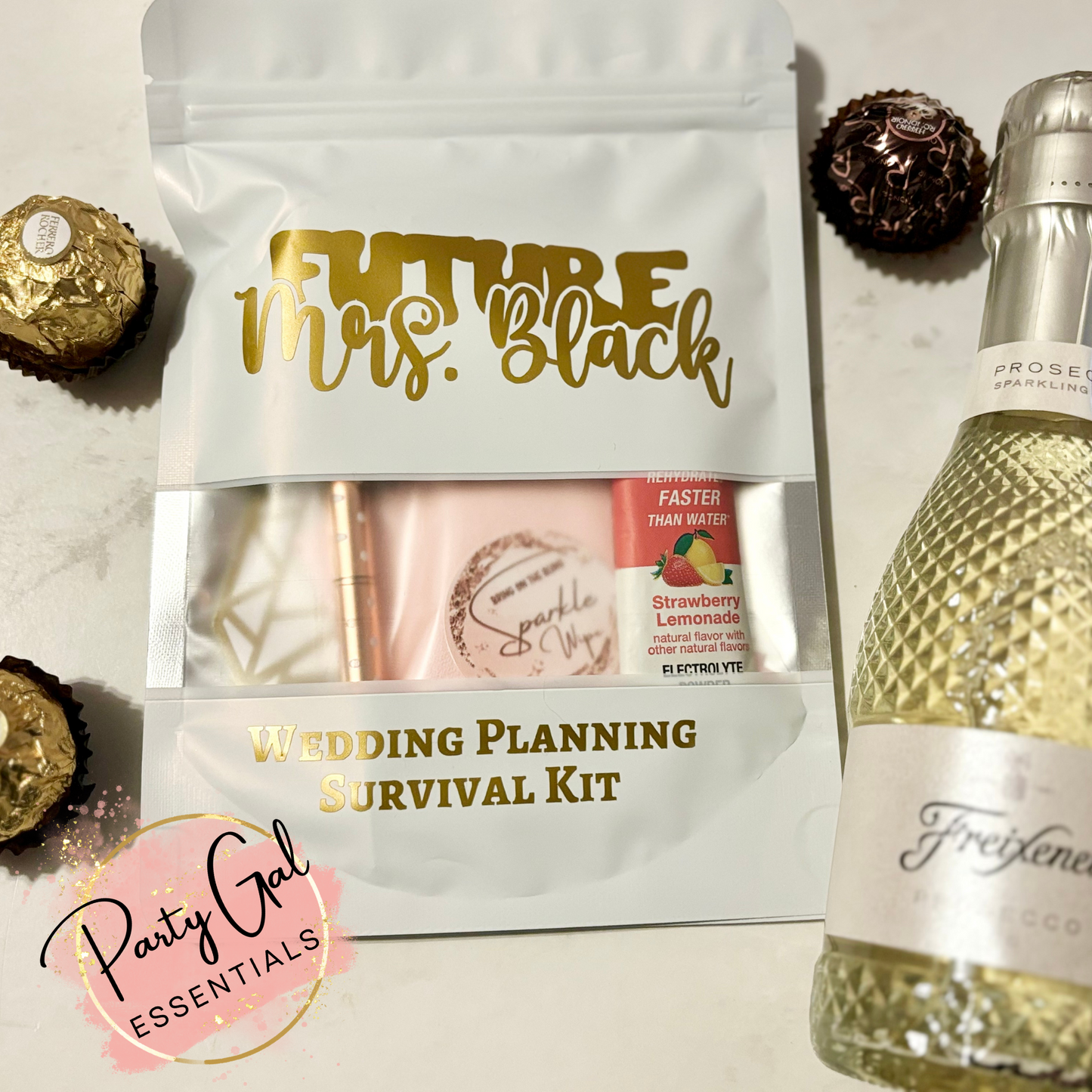 Retro Personalized Future Mrs. Wedding Planning Survival Kit